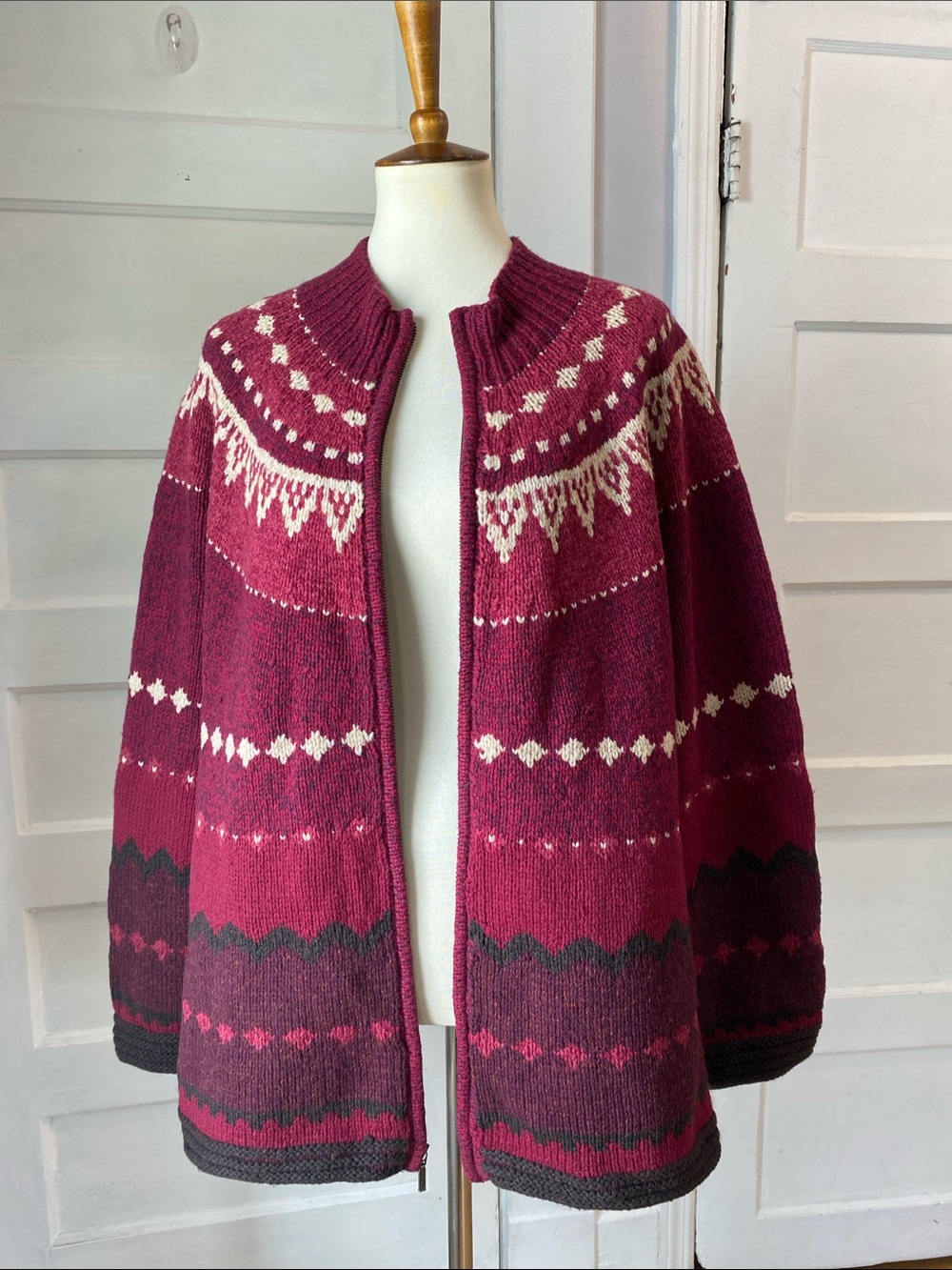 Lands End Wool Full Zip Cardigan, Size 1X - Picture 9 of 14